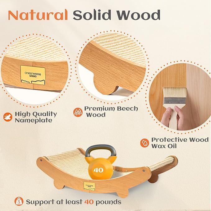 CHEERHOME PETS Sisal Cat Scratcher Bed for Indoor Cats Hammock for Scratching Pad Cat Chair Nartural Sisal Cat Scratch Post for Large Cat Scratcher Lounge(Extra Large)