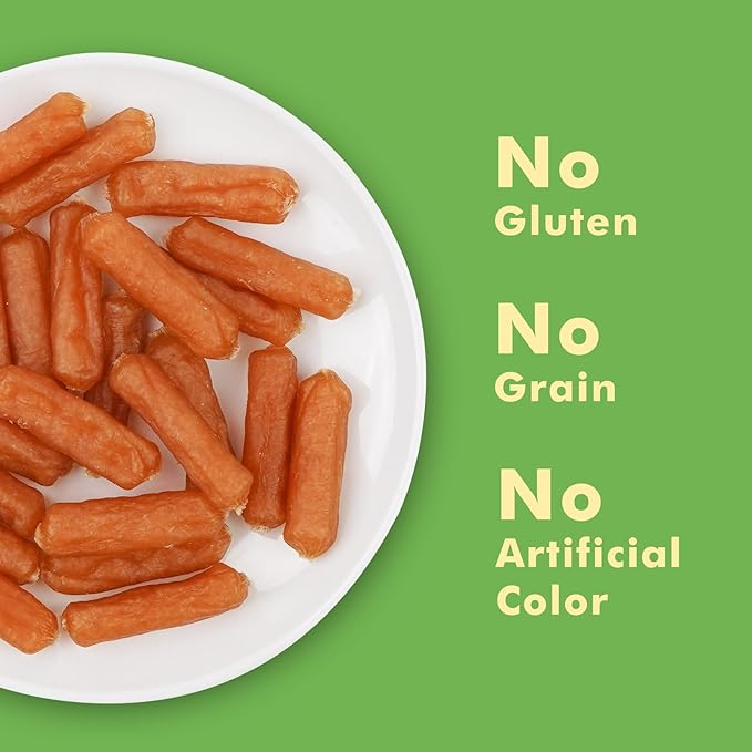 MON2SUN Soft & Chewy Chicken Sausage Dog Treats, 2 Inch, Grain-Free & Gluten-Free Recipe for Training Small to Large Dogs, 10.6 oz