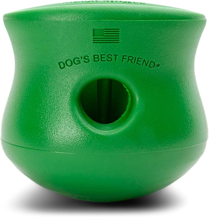 WEST PAW Toppl Durable Dog Treat Puzzle Toy for Medium to Large Dogs- Engaging Interactive Chew Toy for Mental Stimulation, Slow Feeding- 3/4 Cup Capacity - Clover Green, Large