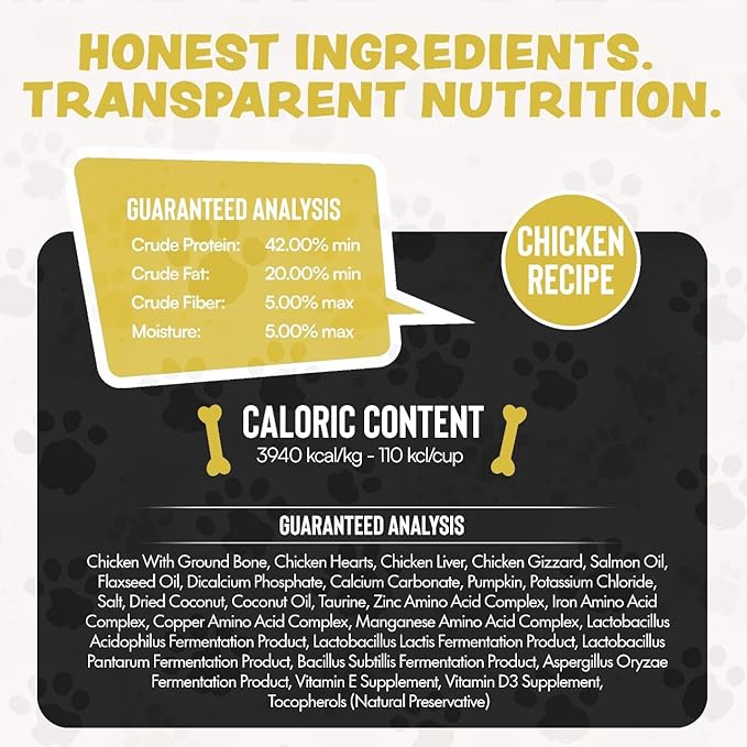Freeze Dried Dog Food for Small & Large Breeds Dogs, 6 Oz Chicken Dog Food Toppers for Picky Eatres, Made in USA - Grain Free & All Natural Freeze Dried Dog Treats Made with 96% Meat Organs
