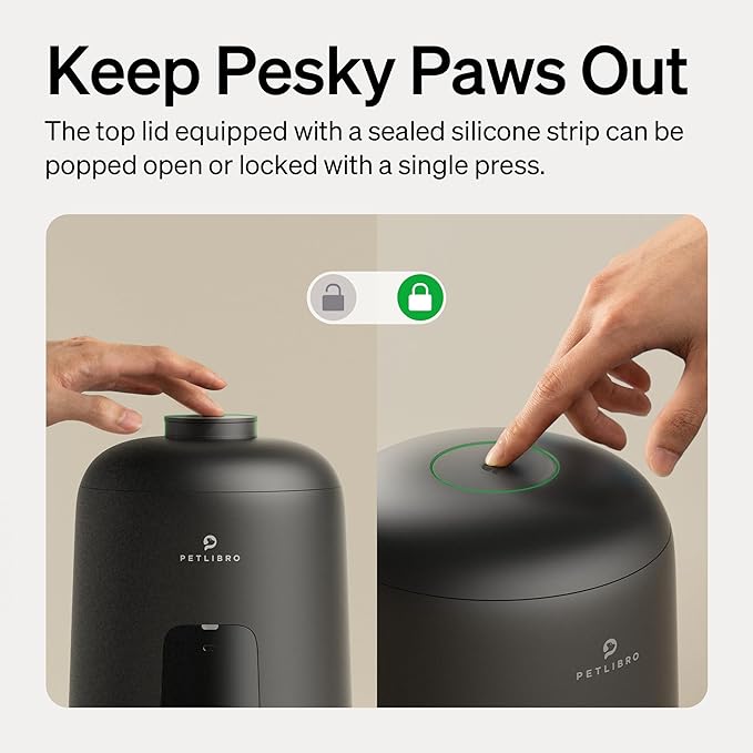 PETLIBRO Automatic Cat Feeder, Battery-Operated Automatic Cat Food Dispenser with 180-Day Life, AIR Cordless Timed Pet Feeder for Cat & Dog, 2L Auto Cat Feeder, Black