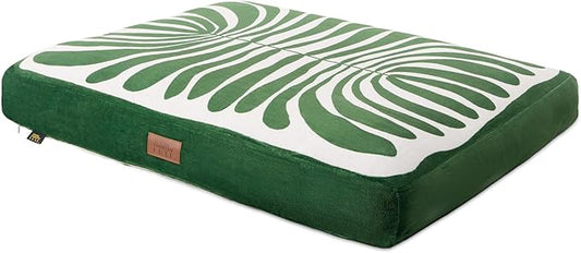 TOWN & COUNTRY LUXE CuddleTown Matisse Everwash® Pillow Pet Bed, Water Repellent Floor Pillow, Machine Washable Cover, Soft & Calming, Green, Medium 36"x28"x4"