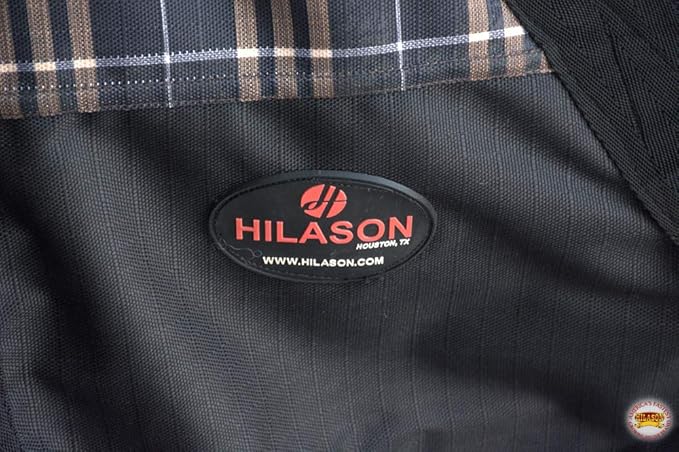 HILASON Orange Black Plaid 75 in 1200D Winter Waterproof Poly Horse Turnout Blanket Belly Wrap
