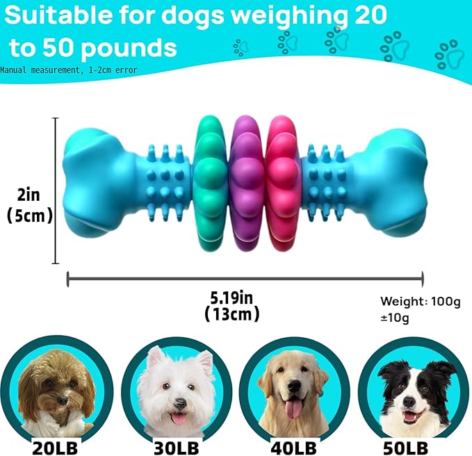Puppy Teething Toy, Durable Chew Toy for Small Dogs, Interactive Bone Toy to Keep Puppies Busy, Teeth Cleaning Dog Toy for Small Breeds
