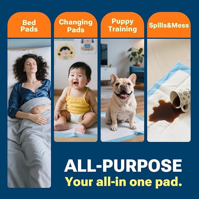 30" x 36" 50 Count Super Absorbency Disposable Bed Pads for Adults, Leakproof Quick Drying Underpads for Adults Baby Puppy, Incontinence Pads, Puppy Pad Dog Training Pee Pads