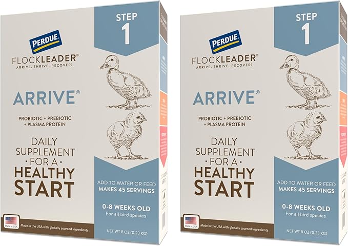 Arrive, Daily Probiotic & Prebiotic Water Supplement for Young Chickens 0-8 Weeks Old, 8 oz (Pack of 2)