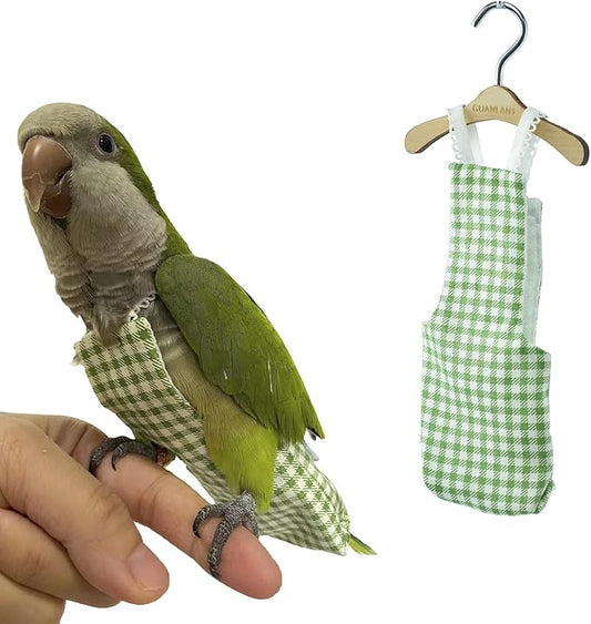 Quaker Parrot Flight Suits Bird Diaper,Monk Parakeets Cockatiels Flight Suits Liners, Parrot Diaper Clothes, Bird Training Nappy Suit with Hanger Leash Hole for Sun Conure Senegal Lorikeet