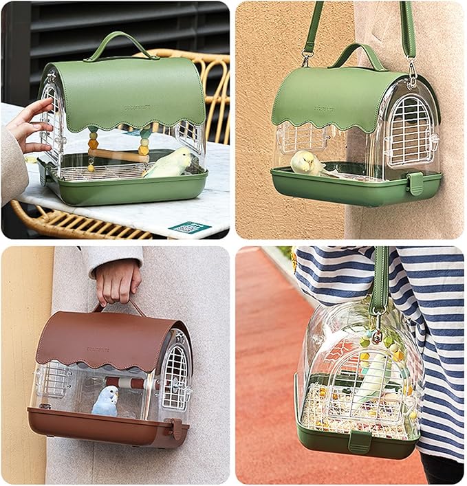 Acrylic Bird Carriers Suit Small Bird Cage Garden Security Parrots Enclosure for Lovebird Parrots Swallow Goldfinches