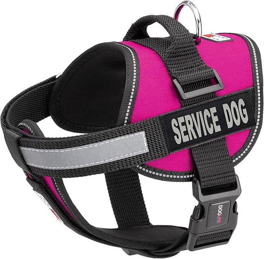 Dogline Unimax Service Dog Vest and Free Service Dog ID Badge with ADA Law, X-Small, Pink