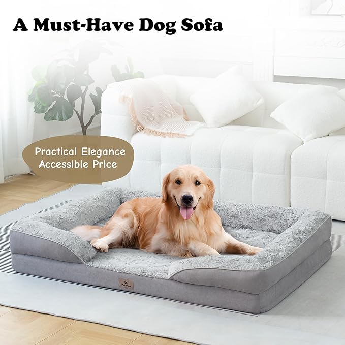 Orthopedic Dog Bed for Extra Large Dogs - XL Washable Dog Sofa Beds Large, Supportive Foam Pet Couch Bed with Removable Washable Cover, Waterproof Lining and Nonskid Bottom