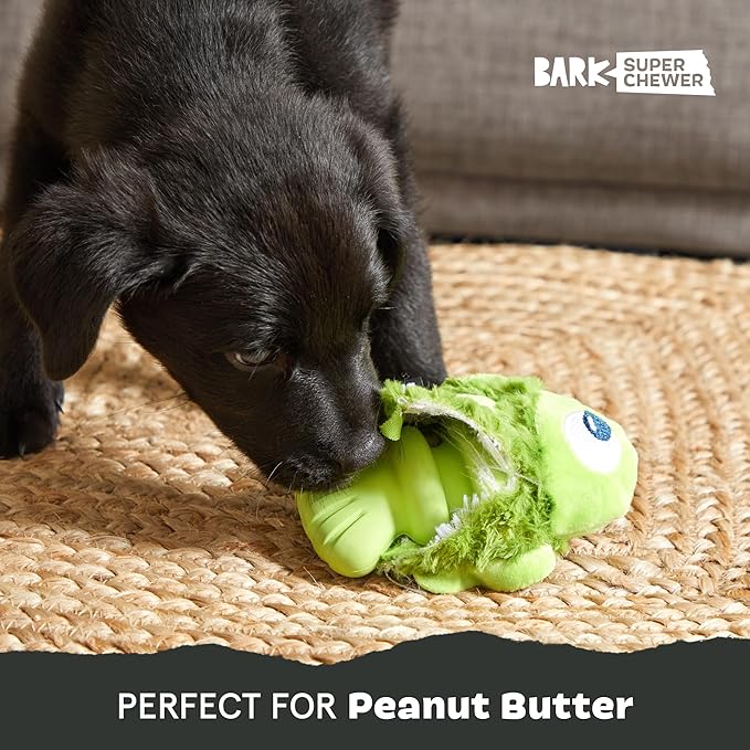 Barkbox Super Chewer Tough Dog Chew Toys for Aggressive Chewers, Plush 2 Toys in 1 (Drop The Bass - Small)