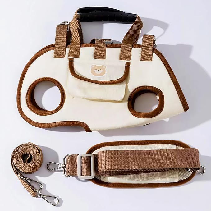 Snuggle Sling Dog Carrier, Adjustable Full Body Lift Harness for Small Dogs and Cats, Portable Breathable Pet Carrier Backpack with Hands-Free Shoulder and Treat Bag(Small)