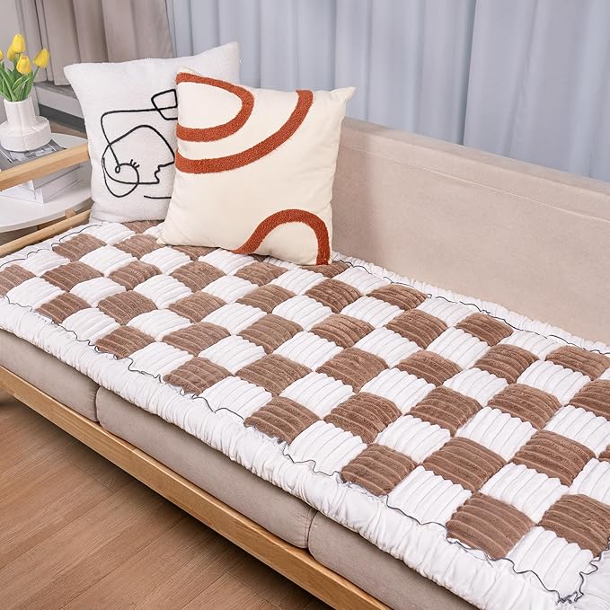 Dog Couch Cover Protector, Dog Bed Mat for Couch Washable Pet Bed Cover, Large Dog Blanket Pet Friendly Sofa Cover, Dark Coffee, 27 * 59 ''