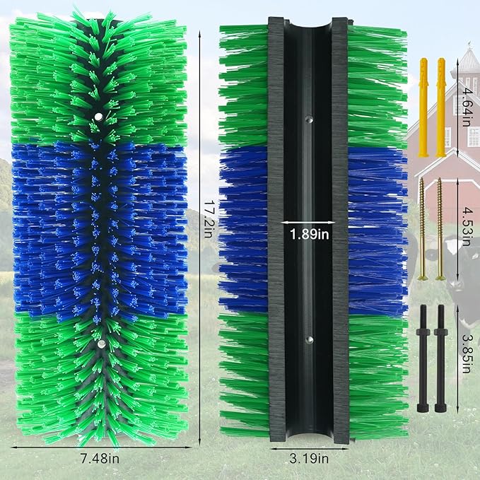 Livestock Scratching Brush Goat Scratcher Full Massage Grooming Brush with 8 Screws for Cattle, Sheep, Horses, Pigs