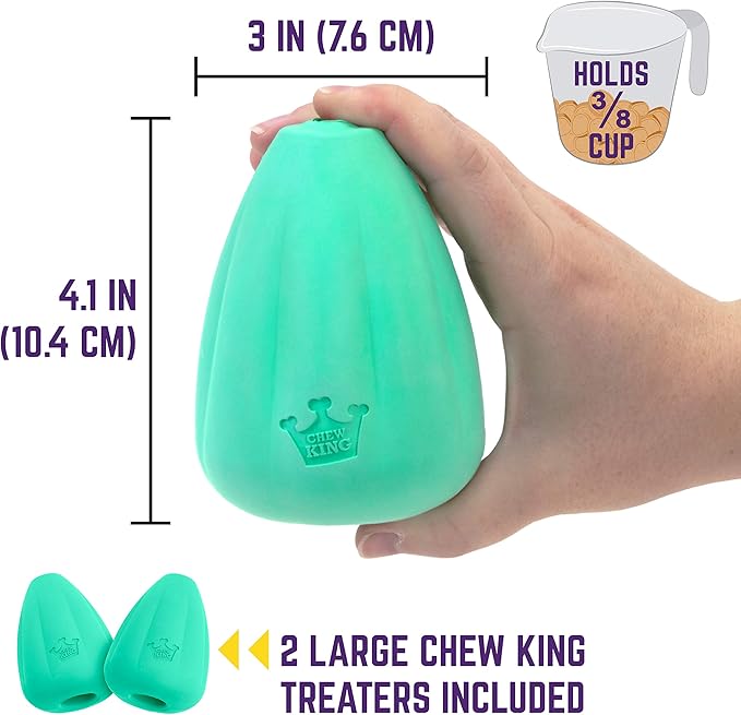 Chew King by Mammoth Premium Treat Dog Toy, L, Extremely Durable Natural Rubber Toy, (Pack of 2), All Breed Sizes
