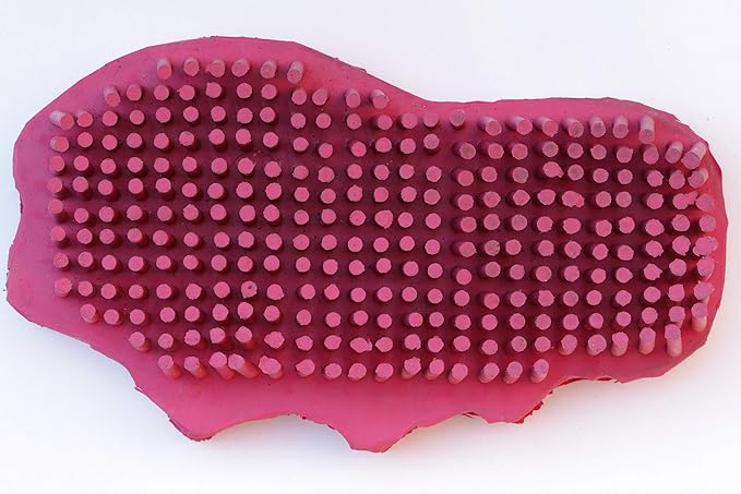Grewal Equestrian Snuggy Groomer Soft Teeth Rubber Groomer Curry (Pink)