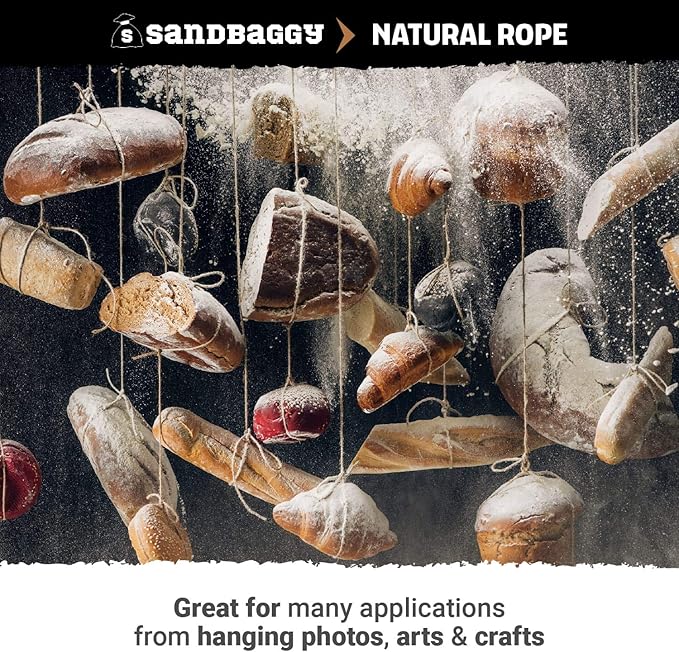 Sisal Rope Twine 1/4 inch x 500 ft - Bulk Wholesale - Similar to Home Depot, Walmart, Lowes by Sandbaggy (8 Rolls)