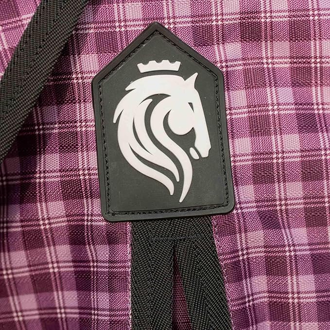 Equinavia Norse No Fill Horse Rain Blanket (0g) | Waterproof Lightweight Turnout Sheet - Black - 66 in - Plum Wine/Orchid Haze - 72 in