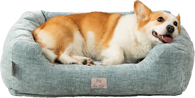 Furry's Paradise Foam Cuddler Pet Bed with Waterproof Liners, Reversible Cushion, Washable Cover, Recycled Fibers and Non-Slip Bottom. (Shallow Seas, Orthopedic Small)
