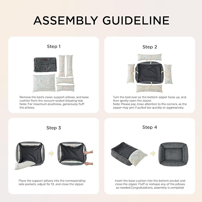 Bedsure Cute Dog Bed for Extra Large Dogs - Washable Furry Puppy Beds, Rectangle Orthopedic XL Pet Beds with Removable Zipper Cover, 43x30x8inches, Blush Pink