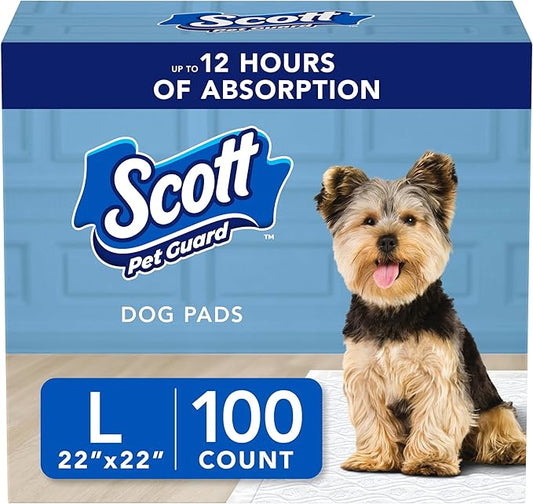 Scott Pet Guard Dog Pads - Size Large - 22" x 22" - 100 Pack