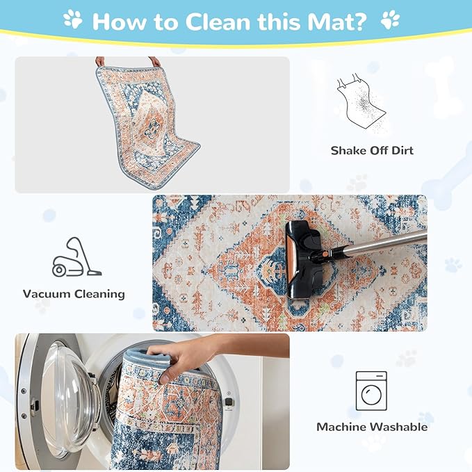 Lahome Extra-Large Washable Dog Pee Pads (72"x72") - Super Absorbent & Waterproof - Leakproof Reusable Mat for Playpens, Beds & Whelping, Convenient Cleanup,Beige Blue