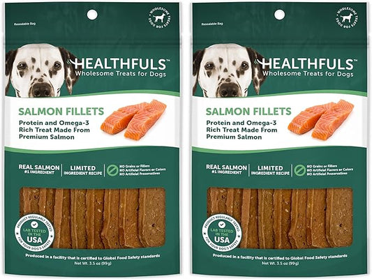 HEALTHFULS Salmon Fillet Dog Treats, 3.5oz (Pack of 2)
