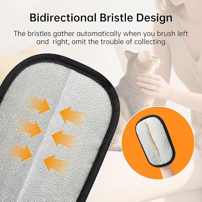 Reusable Pet Hair Removal Gloves, Cat Dog Electrostatic Hair Remover Grooming Glove Tool