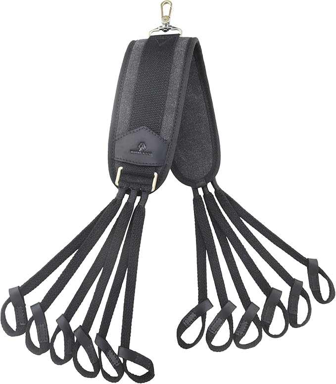 WAYNE'S DOG Canvas Duck Game Carrier - 12 Drops, Slip Noose - Bird Tote, Waterfowl & Goose Hanger, Duck Carrier Lanyard (Black)