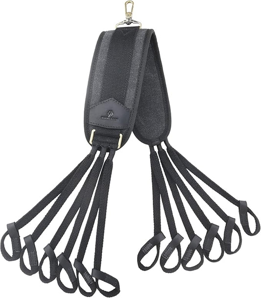 WAYNE'S DOG Canvas Duck Game Carrier - 12 Drops, Slip Noose - Bird Tote, Waterfowl & Goose Hanger, Duck Carrier Lanyard (Black)