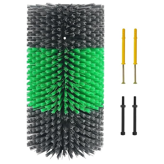 Widen Livestock Scratching Brush Horse Scratcher Full Massage Grooming Brush Animal Back Itch Relief With 16 Screws for Goat，Cattle, Sheep, Horses, Pigs (Green)