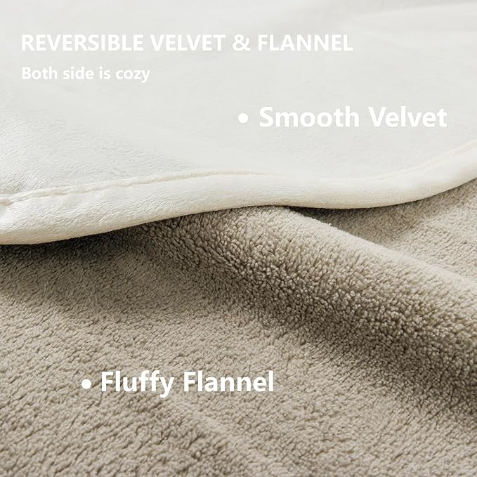Waterproof Blanket for Bed Protection, Washable Dog Blankets for Couch, Soft Reversible Pet Throw Furniture Protector Cover for Sofa-82"x120",Beige+Khaki