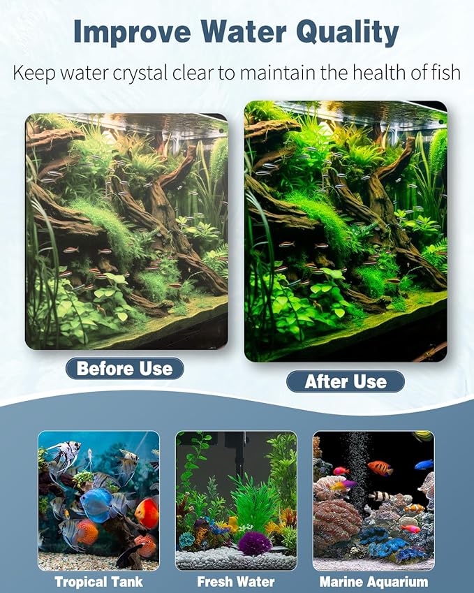 Pawfly 6 Pack Aquarium Bio Sponge Fitler Media, 6.3" x 5.5" x 0.8" Cut-to-Size Foam 40 PPI Aquarium Filter Media Pad Inserts for ML350