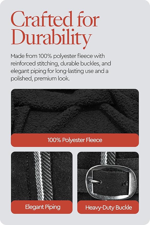 HORZE Kiel Fleece Horse Cooler Blanket | Quick-Dry Fleece Horse Cooler Sheet with X-Surcingles & Tail Cord - Black - 84 in
