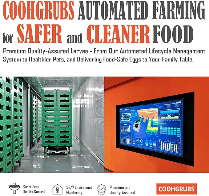 Dried Black Soldier Fly Larvae for Chickens, High-Calcium 85X More Than Mealworms Bird Treats, 2-lb Box