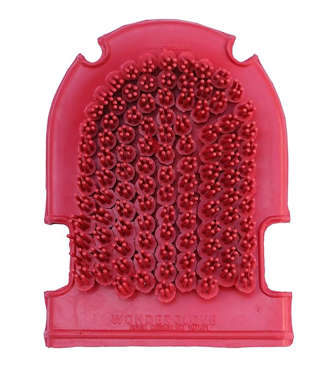 Grewal Equestrian Wonder Grooming Glove-Double Sided (Red)