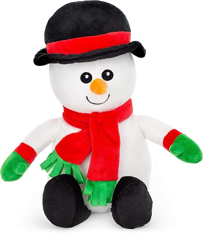 Giftable World Holiday Pet Plush Pet Toy Christmas Penguin, Santa, Reindeer, Bear, Snowman Or Dog (9" Snowman)