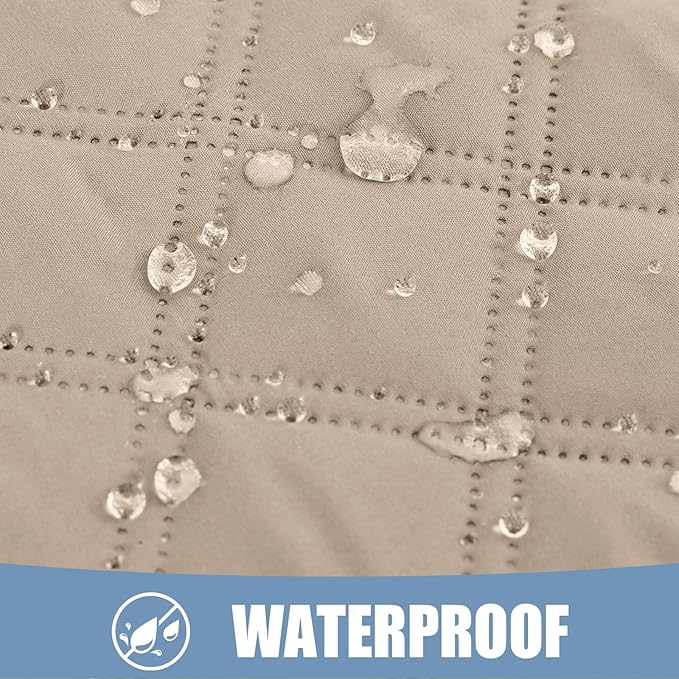 Smiry Waterproof Dog Bed Cover Pet Blanket, Soft Washable Dog Blanket for Furniture Bed Couch Sofa Reversible, Checkered (30"x70", Taupe/Beige)