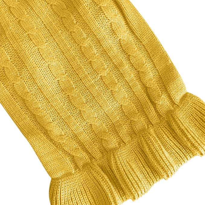 CHBORCHICEN Small Dog Sweaters Knitted Pet Cat Warm Dog Sweatshirt Winter Clothes Kitten Puppy Sweater (XXS, Dress-Yellow)