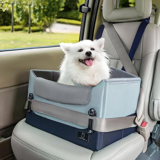 A4PET Dog Car Seat for Small Dogs, Collapsible Puppy Car Seat for Dogs Up to 25 Lbs, Car Travel with Soft Pillow