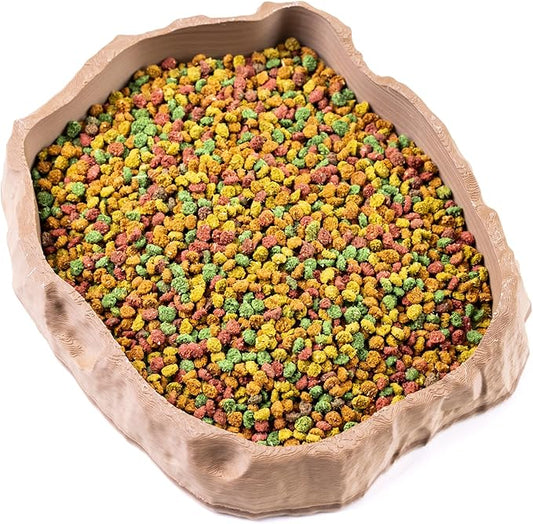 Gecko Cave Reptile Feeding Tray – Naturalistic Pet Dish for Lizards, Snakes, Bearded Dragons, Tortoises & Turtles - Sandstone