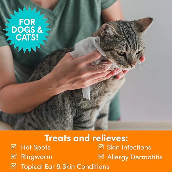 Nootie Medicated Pet Wipes With Chlorhexidine & Miconazole for Dogs & Cats - 2" Small, 60 Count - Sold in Over 10,000 Vets & Pet Stores