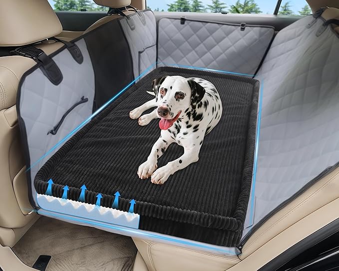 Dog Car Bed, Non-Slip Backseat Extender Pet Mat, Removable Washable Dog Bed for SUVs, Sedans & Trucks, Anti-Slip Travel Bed for Dogs, Easy Clean & Scratch-Proof & Comfort (50"x24.6")