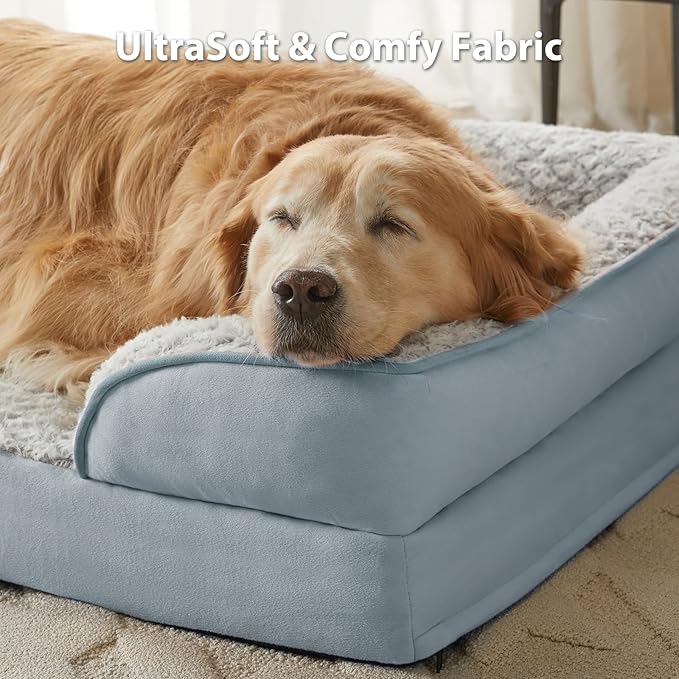 Orthopedic Dog Bed for Medium Dogs, Egg Crate Foam Bed for Medium Dogs, Equipped with Removable Waterproof Pillow Cover and Anti-Slip Bottom, Pet Bed