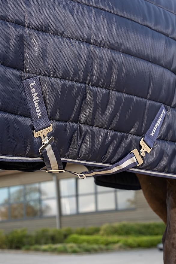 LeMieux Arika Stable-Tek 100g Blanket - Diamond Ripstop Outer - Breathable and Stain Repellent - Navy - 81"