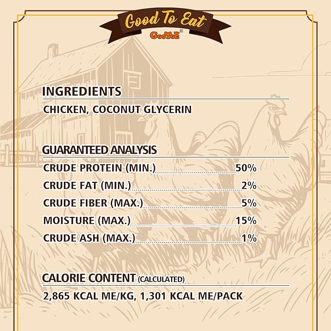 Gootoe Chicken Chips 1lb, All Natural, Grain-Free, High-Protein, Low Fat, Healthy & Easily Digestible, Soft Texture