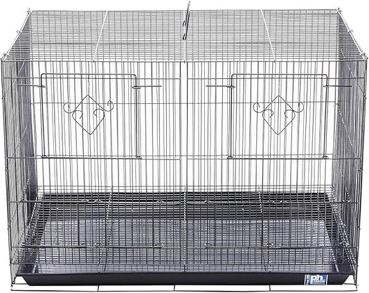 Medieval Moods Flight Bird Cage with Castle-Inspired Design, Spacious Interior, Durable Construction, and Ample Room for Birds to Fly, Play Black