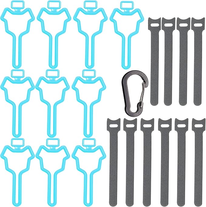 Dog Poop Bag Holder, Waste Bag Holder, Dog Poop Bag Carrier, Hand Free Holder (10 pack, Blue)