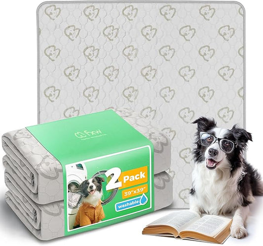 FXW Washable Pee Pads for Dogs, Puppy Pads with Super Absorbent, Specifically Designed for Potty Training, Square, 39" x 39", 2 Packs