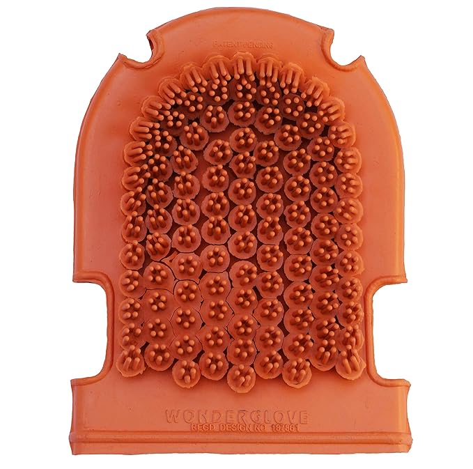 Grewal Equestrian Wonder Grooming Glove-Double Sided (Orange)